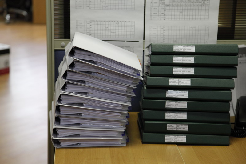 Documentation folders for seals and systems for Rosneftbunker Ust Luga project